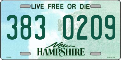 NH license plate 3830209