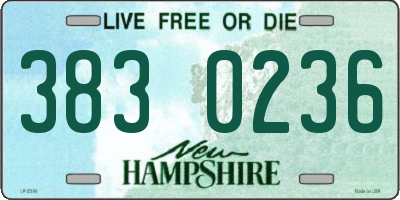 NH license plate 3830236