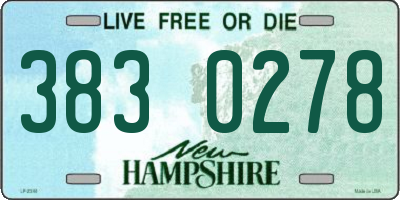 NH license plate 3830278