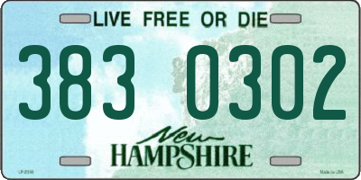NH license plate 3830302