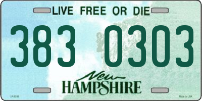 NH license plate 3830303