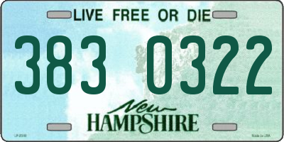 NH license plate 3830322