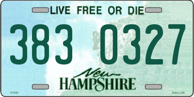 NH license plate 3830327