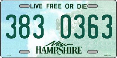 NH license plate 3830363