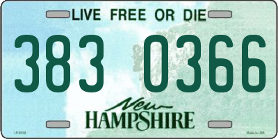 NH license plate 3830366