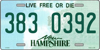 NH license plate 3830392