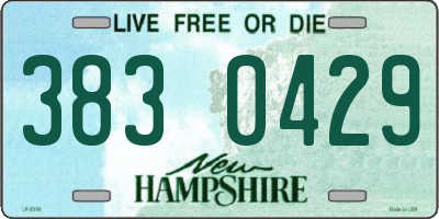 NH license plate 3830429