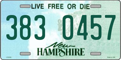 NH license plate 3830457