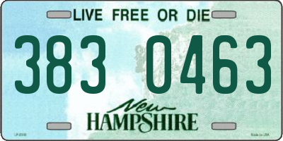 NH license plate 3830463