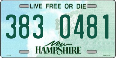 NH license plate 3830481