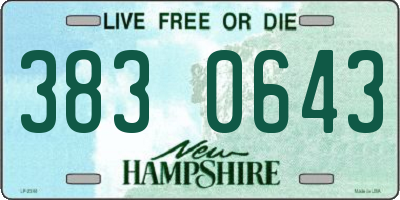 NH license plate 3830643