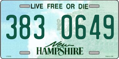 NH license plate 3830649