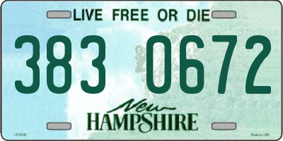 NH license plate 3830672