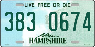 NH license plate 3830674
