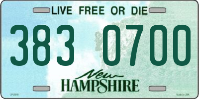 NH license plate 3830700