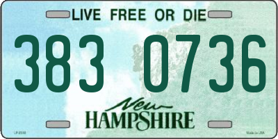 NH license plate 3830736
