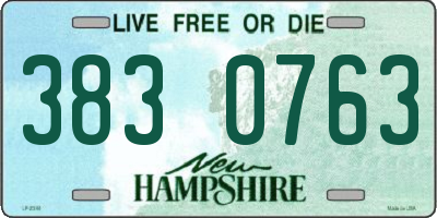 NH license plate 3830763
