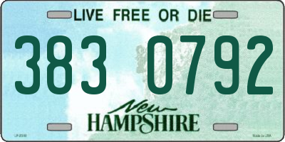 NH license plate 3830792