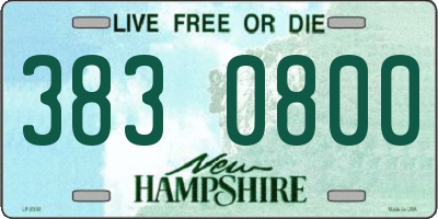 NH license plate 3830800