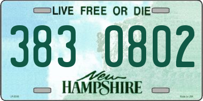 NH license plate 3830802