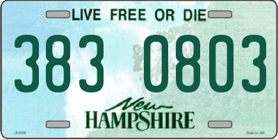 NH license plate 3830803