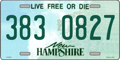 NH license plate 3830827