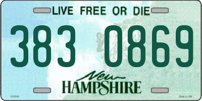 NH license plate 3830869