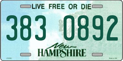 NH license plate 3830892