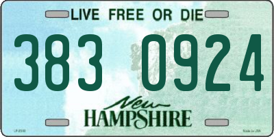 NH license plate 3830924