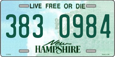 NH license plate 3830984