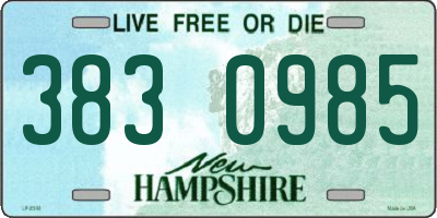 NH license plate 3830985