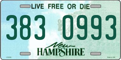NH license plate 3830993