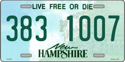 NH license plate 3831007