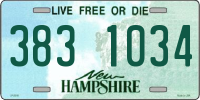 NH license plate 3831034