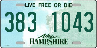 NH license plate 3831043