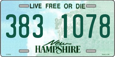 NH license plate 3831078