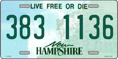 NH license plate 3831136