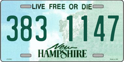 NH license plate 3831147