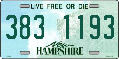NH license plate 3831193