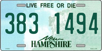 NH license plate 3831494
