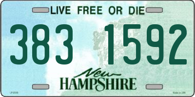 NH license plate 3831592