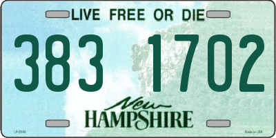 NH license plate 3831702