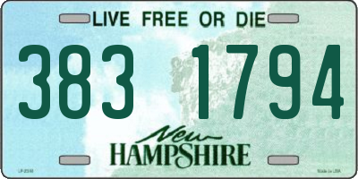 NH license plate 3831794