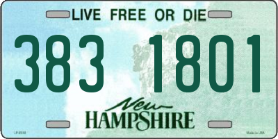 NH license plate 3831801