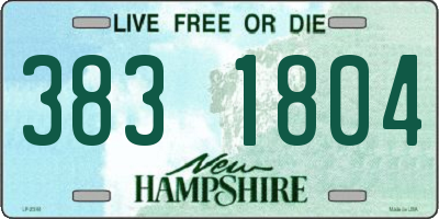 NH license plate 3831804