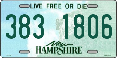 NH license plate 3831806