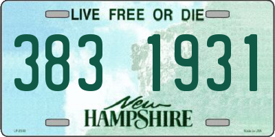 NH license plate 3831931