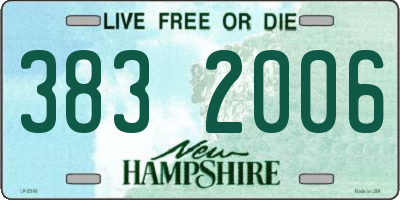 NH license plate 3832006