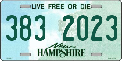 NH license plate 3832023