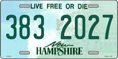 NH license plate 3832027